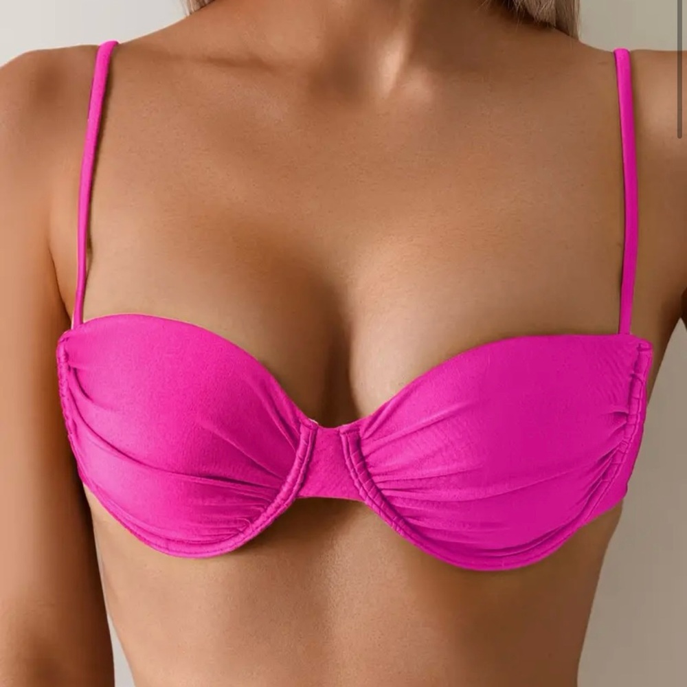Pink Underwire High Cut Thong Bikini Set - Picture 5 of 7
